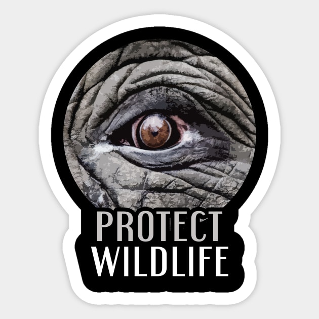 protect wildlife - elephant eye Sticker by Protect friends